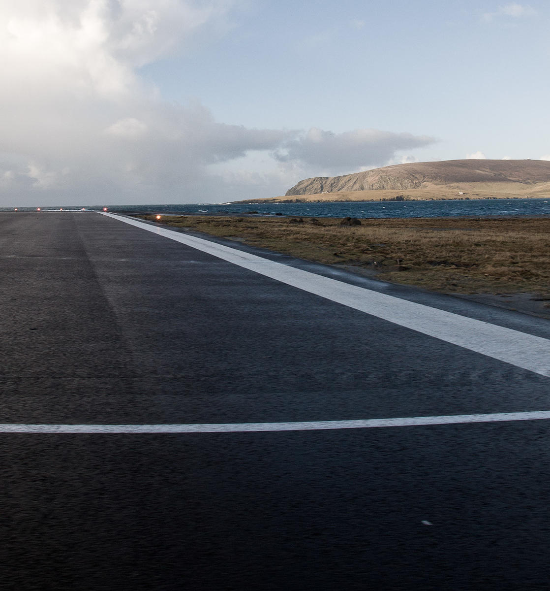Driving over Sumburgh airfield